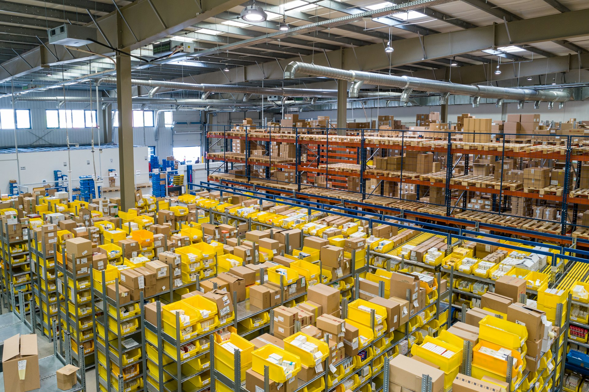 Nationwide warehouse interior with pallet racking