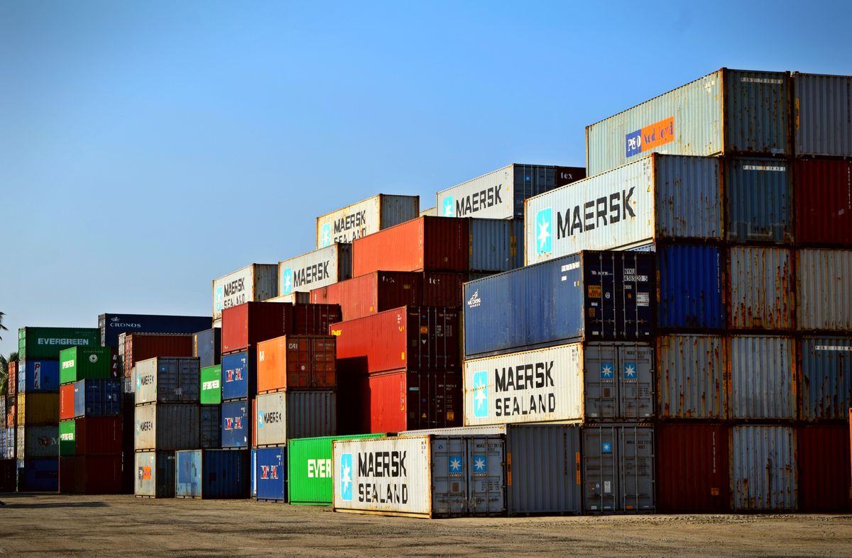 Shipping containers representing a nationwide warehouse network